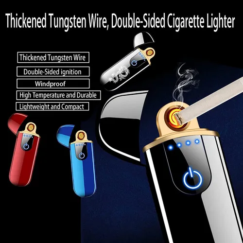 Miniatura 3 de Encendedor electrónico, encendedor inteligente recargable por USB, mini encendedor eléctrico de encendido táctil, resistente al viento, encendedor