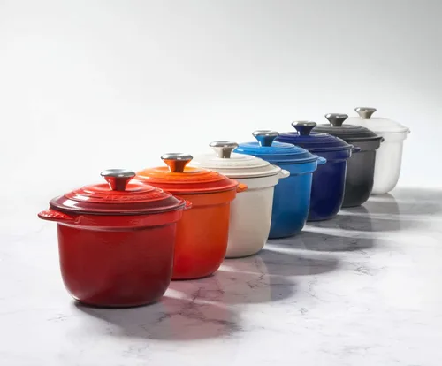 Miniatura 4 de Le Creuset Olla de arroz de hierro fundido esmaltado con tapa y inserto de gres, 2.25 cuartos de galón., Marsella Marseille