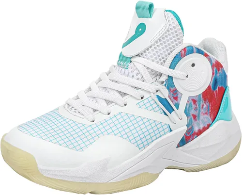 DeoGinus Zapatos de baloncesto para niños, con amortiguación de aire, para niñas, zapatos de entrenamiento escolar, antideslizantes, para deportes