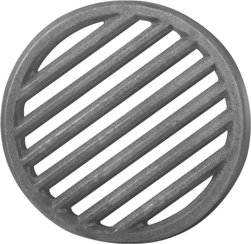 Gisafai Rejilla de fuego redonda de hierro fundido de 9 pulgadas BBQ Placa de carbón de alto calor Rejilla de chimenea Rejilla de hierro fundido