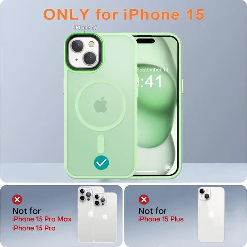 Miniatura 16 de Fuerte magnético para iPhone 11, compatible con Magsafe, [resistente a caídas de 13 pies] Funda trasera translúcida mate con sensación de piel