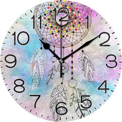 Miniatura 21 de ALAZA Reloj de pared violeta para bicicleta, color lavanda, flores moradas, con mariposas, funciona con pilas, sin tictac, cuarzo silencioso