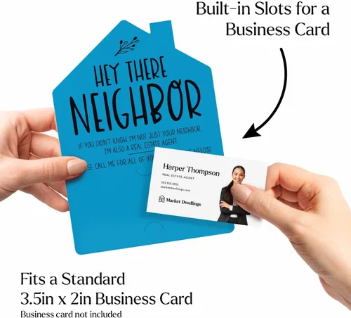Miniatura 4 de Market Dwellings Juego de tarjetas de felicitación Hey There Neighbor Real Estate Mailers - Bienes raíces con sobres incluidos - Diseñado