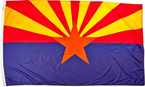 Miniatura 5 de Annin Flagmakers Bandera del estado de Arizona fabricada en Estados Unidos según las especificaciones de diseño oficiales del estado, 2 x 3 pies