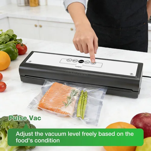 Miniatura 5 de Máquina automática selladora al vacío para alimentos con 10 bolsas de almacenamiento, sellador de alimentos 5 en 1 para sellar una comida