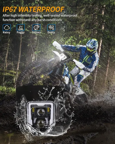Miniatura 6 de RAMJET4X4 LED Faro de Moto de Tierra Motocross con Marco Compatible con 2017-2024 Husqvarna FE 250 350 450 501 701, TE150 250i 300i, FC250 350 450