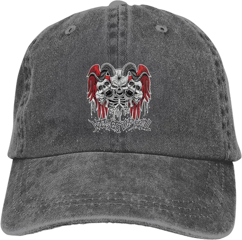 Miniatura 9 de Cowboy Hat Trendy Hats for Man and Women Djustable Four Season Outdoor Baseball Cap of Hell Skull with Angel Deep Heather