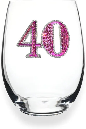 Miniatura 15 de THE QUEENS' JEWELS Happy Birthday - Copa de vino sin tallo, 21 onzas, regalo único para mujeres, cumpleaños, lindo, divertido, sin pintar, decorado