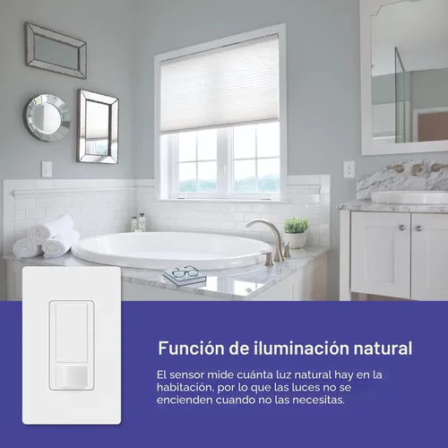 Miniatura 6 de Lutron Maestro Interruptor de luz con sensor de movimiento para interiores para baño, garaje, lavandería, cualquier bombilla, sensor de ocupación