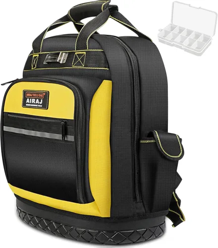 Bolsa de herramientas AIRAJ con fondo moldeado resistente al agua y soporte para la cintura, mochila de herramientas resistente para electricistas,