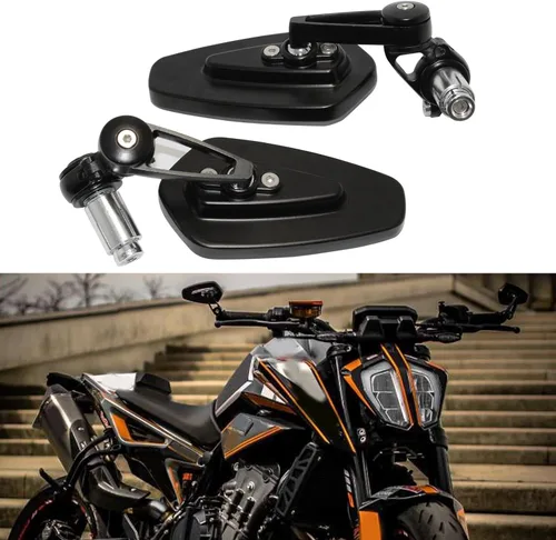 Miniatura 6 de Espejos retrovisores negros de aluminio CNC para extremos de manillar de motocicleta Compatible con GROM MSX125 CB500F Kawasaki Z125 pro Z650 Z750