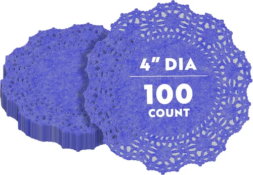 Miniatura 11 de Restaurantware Pastry Tek Blondas de Encaje de 4 x 4 Pulgadas 100 Vajilla Decorativa - Blondas de Mesa Desechables Redondas de Papel Negro