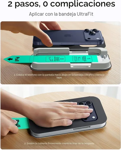 Miniatura 3 de ESR Paquete de 3 protectores de pantalla para iPhone 17 Pro Max, grado militar a prueba de roturas, dureza 9H, vidrio templado de cobertura completa