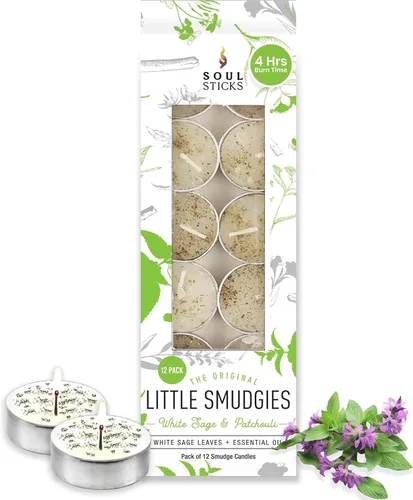 Miniatura 9 de SOUL STICKS Paquete de 12 velas Little Smudgies para limpieza de casa, meditación, curación de chakras, fabricadas con cristales y hierbas