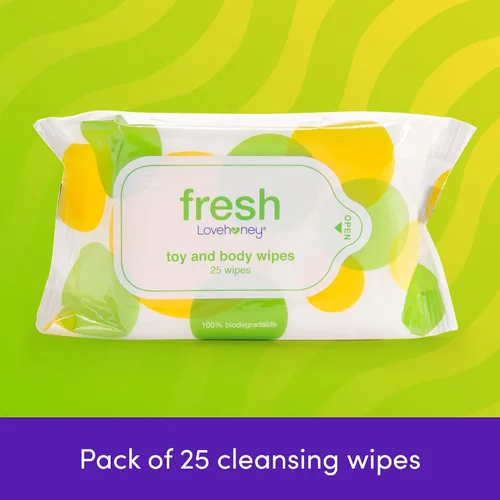 Miniatura 3 de Lovehoney Fresh Toy & Body Wipes - Toallitas de aloe vera - Paquete resellable - Paquete de 25
