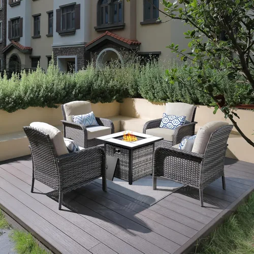 Miniatura 12 de ovios Juego de 2 piezas de muebles para patio, sillas de mimbre para exteriores de 2, sillas de ratán de respaldo alto para todo tipo de clima de 2