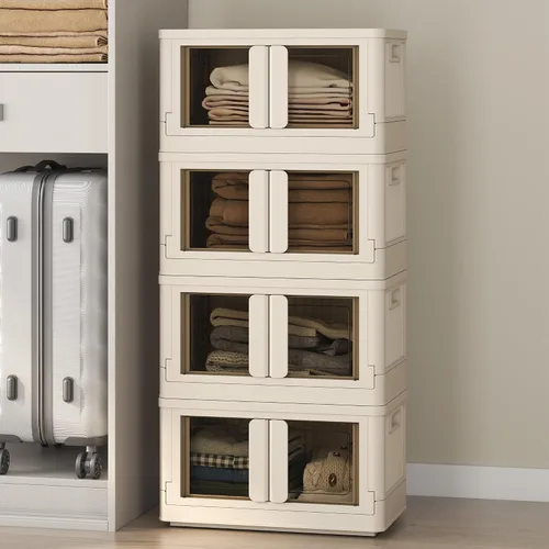 Miniatura 16 de FLEXIMOUNTS 75 QT Contenedores de almacenamiento apilables con tapas, contenedores de almacenamiento de plástico plegables, organizadores de armario