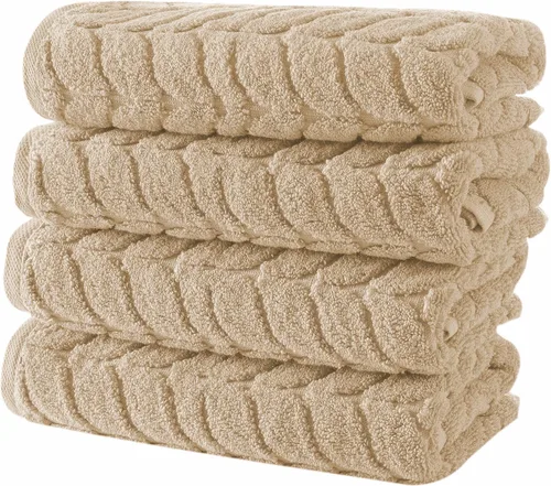 Miniatura 58 de BAGNO MILANO Toallas de baño de algodón turco, toallas de mano, juego de toallas de lujo de felpa suave de la colección jacquard