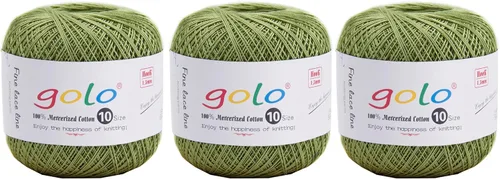 Miniatura 81 de Golo - Bolas de hilo para crochet de algodón tamaño 10, color algodón para crochet D-Fresa D078-fresa