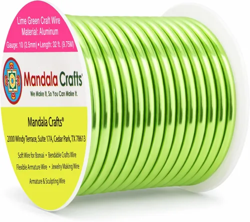 Miniatura 272 de Mandala Crafts - Alambre de aluminio anodizado de 8 calibre para hacer joyas - 9.75 m de alambre flexible negro colorido - Flexible para bonsái