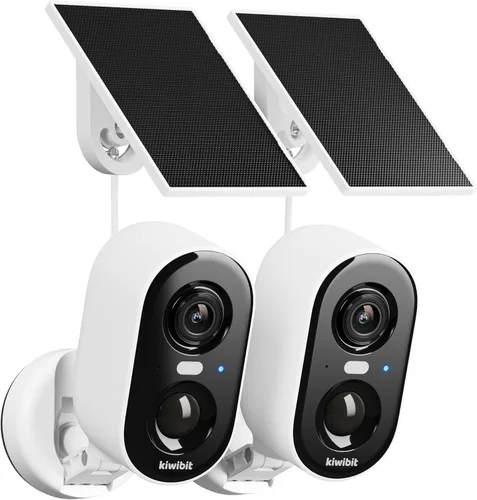 Miniatura 11 de Kiwibit Cámaras de seguridad solares inalámbricas para exteriores, instalación magnética 2K, cámara alimentada por batería con detección