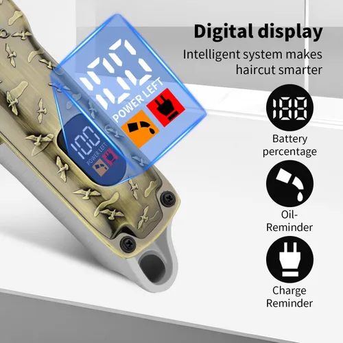 Miniatura 5 de HIENA PRO Juego de cortapelos y kit de recortadora para hombres, afeitadora eléctrica profesional de papel de aluminio y recortadora de barba