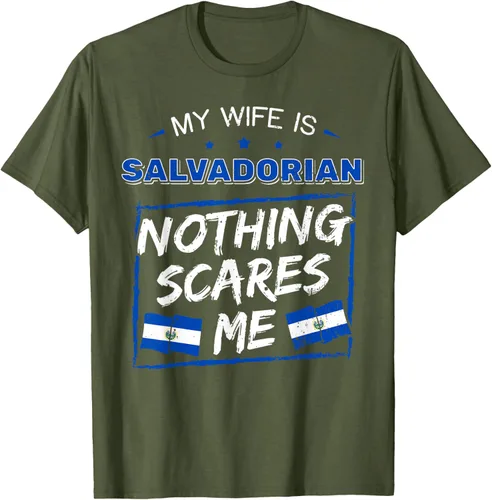 Miniatura 58 de Camiseta con la bandera de raíces salvadoreñas de El Salvador My Wife Is Salvadoran Roots, Negro