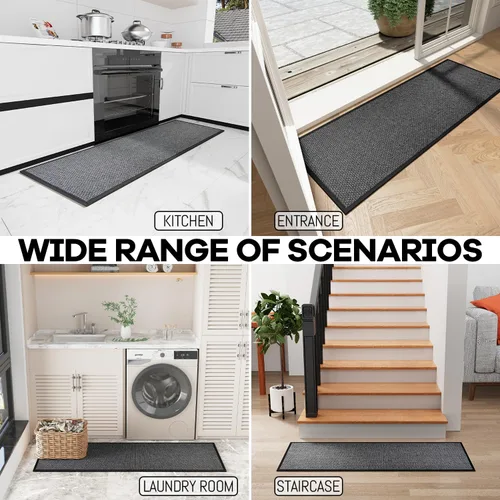 Miniatura 6 de Hargiis Alfombra de Cocina, Alfombras de Cocina de Goma Antideslizantes Lavables, Tapete Corredor Absorbente para Piso, Tapetes Lavables a Máquina