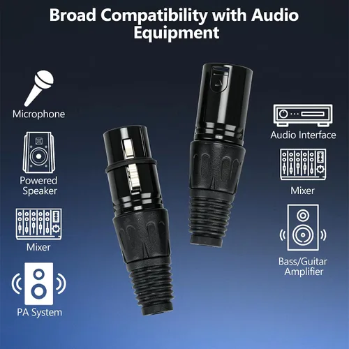 Miniatura 3 de Conector de cable XLR de 3 pines 10 pares macho y hembra Conector de cable Conector de cable de micrófono de audio