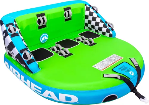 Miniatura 17 de Airhead Mable Towable Tube for Boating, 1-4 Rider Inflatable Boat Tube for Water Tubing, Heavy Duty Full Nylon Cover, EVA Foam Pads, Dual Tow Point