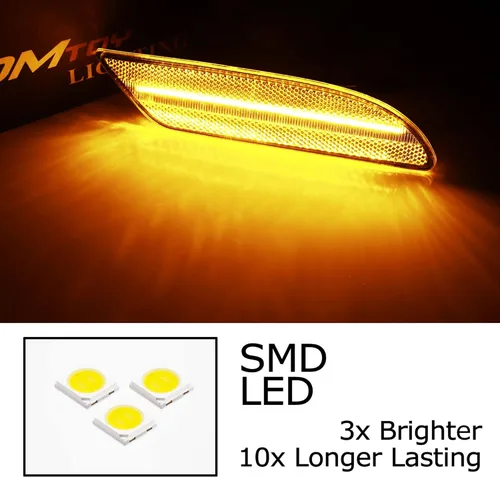 Miniatura 2 de iJDMTOY Lente transparente/blanca ámbar tira de luz LED frontal lateral compatible con Mercedes W221 Pre-LC S320 S350 S400 S500 S550 S550 S600