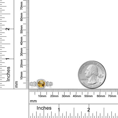 Miniatura 4 de Gem Stone King Anillo de compromiso de aniversario y piedra natal de corte redondo de 0.236 in para mujer, plata de ley 925, anillo de promesa