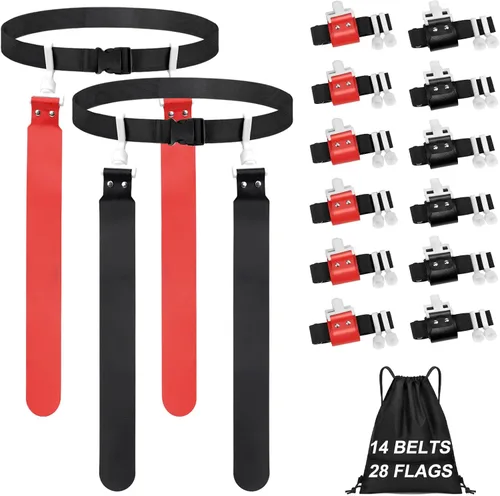 Miniatura 8 de Juego de fútbol con bandera ajustable, cinturones y banderas de fútbol con bandera de 2/14 jugadores para jóvenes, adultos, entrenamiento