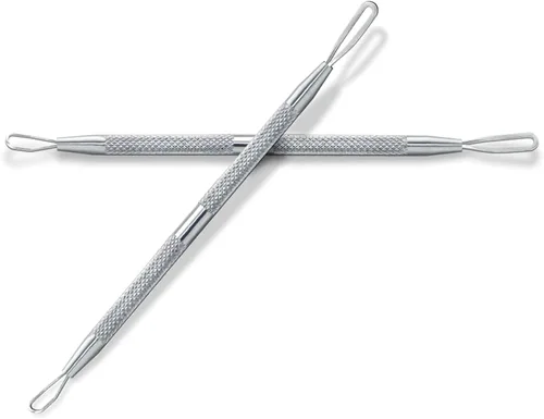 Herramienta profesional para eliminar puntos negros, extractor de manchas, eliminación de espinillas, comedones, 2 en 1, de acero inoxidable (2