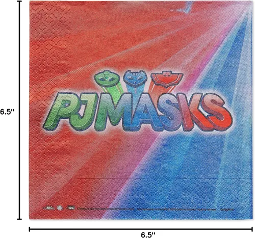 Miniatura 4 de PJ Masks - Servilletas de almuerzo, 6.5 x 6.5 pulgadas (paquete de 16), diseño audaz y ecológico, perfectas para fiestas y eventos infantiles