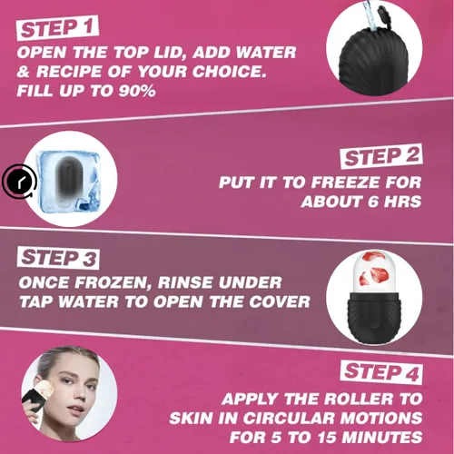 Miniatura 3 de Rodillo de hielo para cara y ojos – Rodillo de hielo facial para hinchazón debajo de los ojos, rodillo facial de silicona reutilizable masajeador