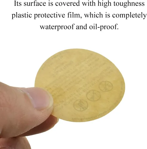 Miniatura 3 de HAHIYO 500 calcomanías de advertencia de velas circulares marrones de 1.5 pulgadas, etiquetas adhesivas de seguridad de papel kraft para hacer velas