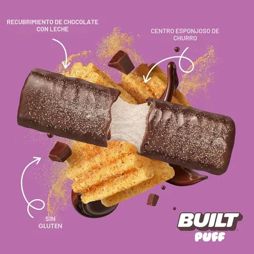 Miniatura 3 de Built Puffs - Barras de proteínas de 12 unidades, barras energéticas altas en proteínas, colágeno, sin gluten, cubiertas de chocolate, bajas