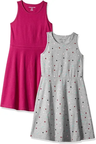 Tienda Essentials Vestido de punto sin mangas para niñas y niños pequeños, colores descontinuados, paquete de 2