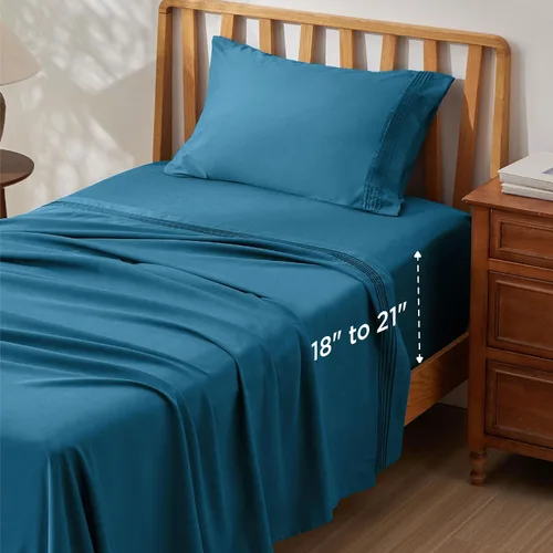 Miniatura 29 de Bedsure Juego de Sábanas King de Bolsillo Profundo - Se Adapta a Colchones de Hasta 21 Pulgadas de Grosor - 4 Piezas Sábanas de Cama GentleSoft