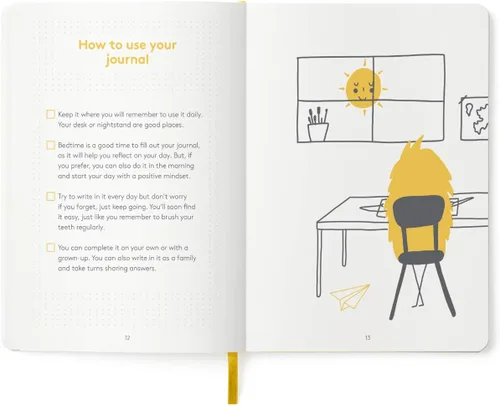 Miniatura 2 de HappyMe - Diario de gratitud para niños con indicaciones diarias, cuaderno de escritura para expresar pensamientos y sentimientos, mentalidad