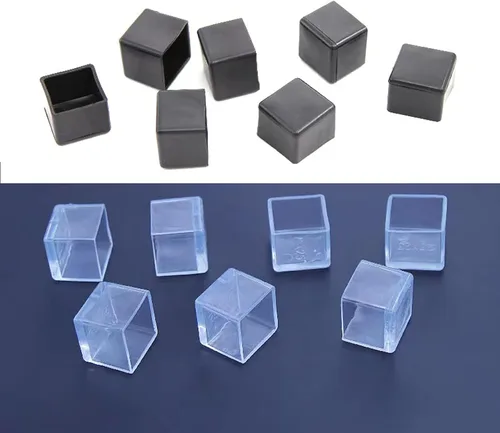 Miniatura 3 de 16 puntas de goma antideslizantes transparentes cuadradas para patas de silla, protectores de suelo de muebles, fundas para patas de silla, mesa