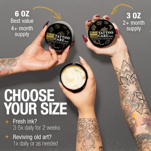 Miniatura 8 de Ebanel Bálsamo para tatuajes de 6 onzas, crema de cuidado posterior de tatuajes de alta calidad, abrillantador de tinta que mejora
