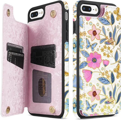Miniatura 34 de NNH Funda tipo cartera compatible con iPhone Xs Max con bloqueo RFID, ranuras para tarjetas, folio de piel sintética, función atril, doble cierre