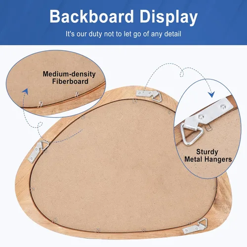 Miniatura 4 de MAGFLERUM Espejo de pared irregular, espejos de madera asimétrica de 15 x 10 pulgadas, espejo de pared pequeño, para colgar vertical y Nogal negro