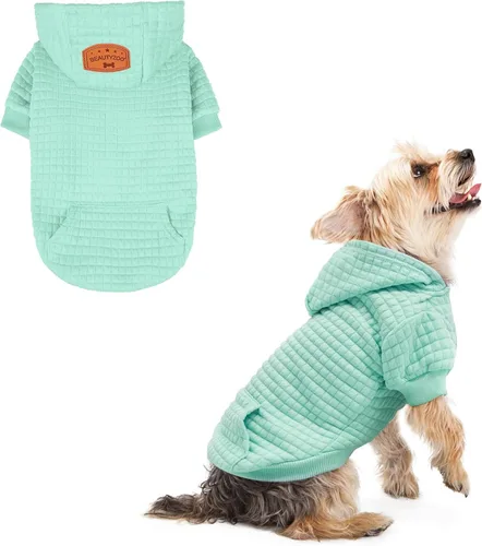 Miniatura 97 de BEAUTYZOO Sudadera con capucha para perro pequeño con bolsillos, ropa para perros pequeños y medianos, niño y niña, abrigos de algodón laminado tipo