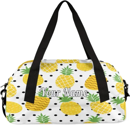 Miniatura 5 de Bolsa de lona personalizada para niños, patrón de flor de arándano y fresa, bolsa de gimnasio deportiva personalizada para niños y niñas, bolsas
