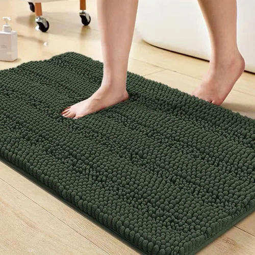 Miniatura 139 de Turquoize Alfombras de Baño de Chenilla Peludas Alfombra de Baño Antideslizante Gruesas Alfombras Peludas para Baño Chenilla Juego de Alfombra