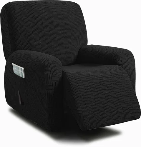 Miniatura 29 de ULTICOR - Juego de 8 fundas para sofá reclinable de jacquard, fundas para sofá reclinable elásticas para 3 cojines, gruesas, suaves, lavables Gris
