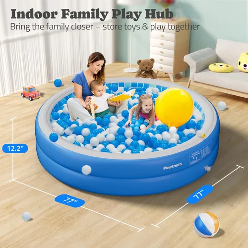 Miniatura 4 de Piscina inflable para niños, almohadilla antideslizante para patio trasero, piscina infantil de PVC grueso para interiores y exteriores, estanque